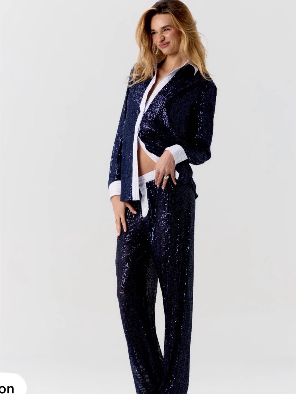 Navy Sequin Pants